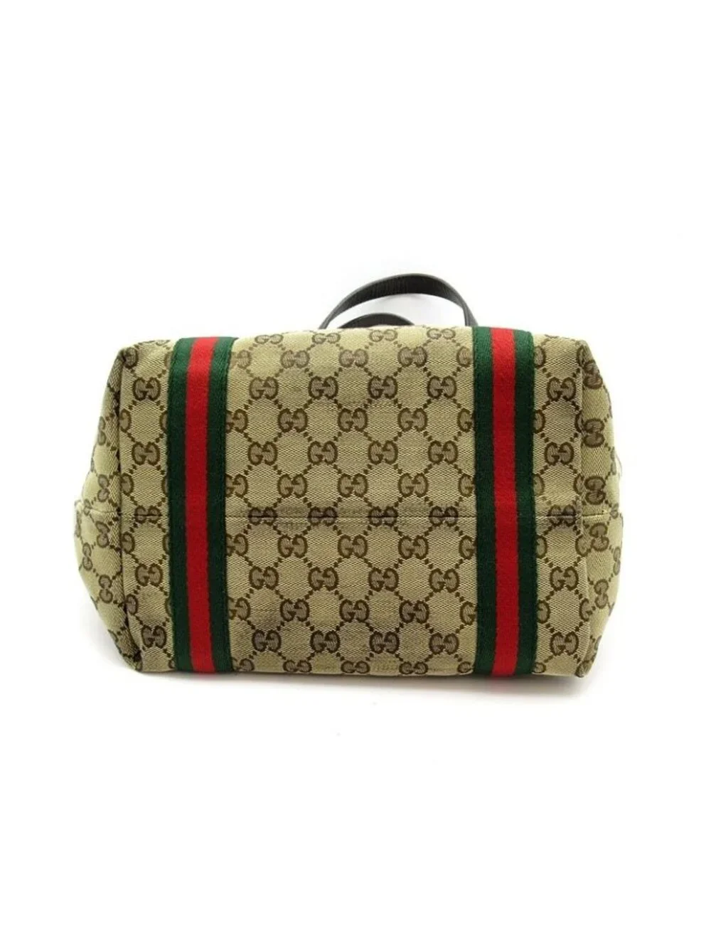 Gucci Sherry Line Tote GG Canvas Leather Beige